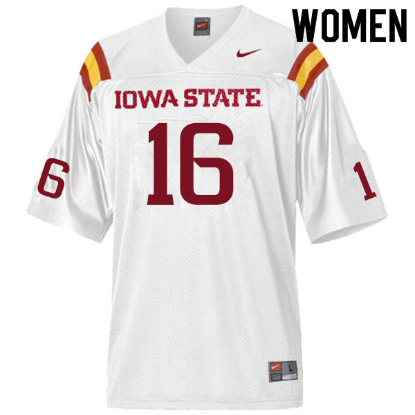 Women #16 Answer Gaye Iowa State Cyclones College Football Jerseys Sale-White - Click Image to Close